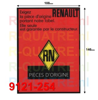 Sticker Renault PI&Egrave;CE D&#039;ORIGINE