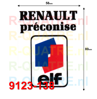 Sticker Renault pr&eacute;conise ELF